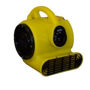 Floor Dryer/Air Mover, 3-speed, 9-1/2 dia. blower fan, stackable, (4)  position height adjustment with kickstand, heavy-duty yellow polyethylene